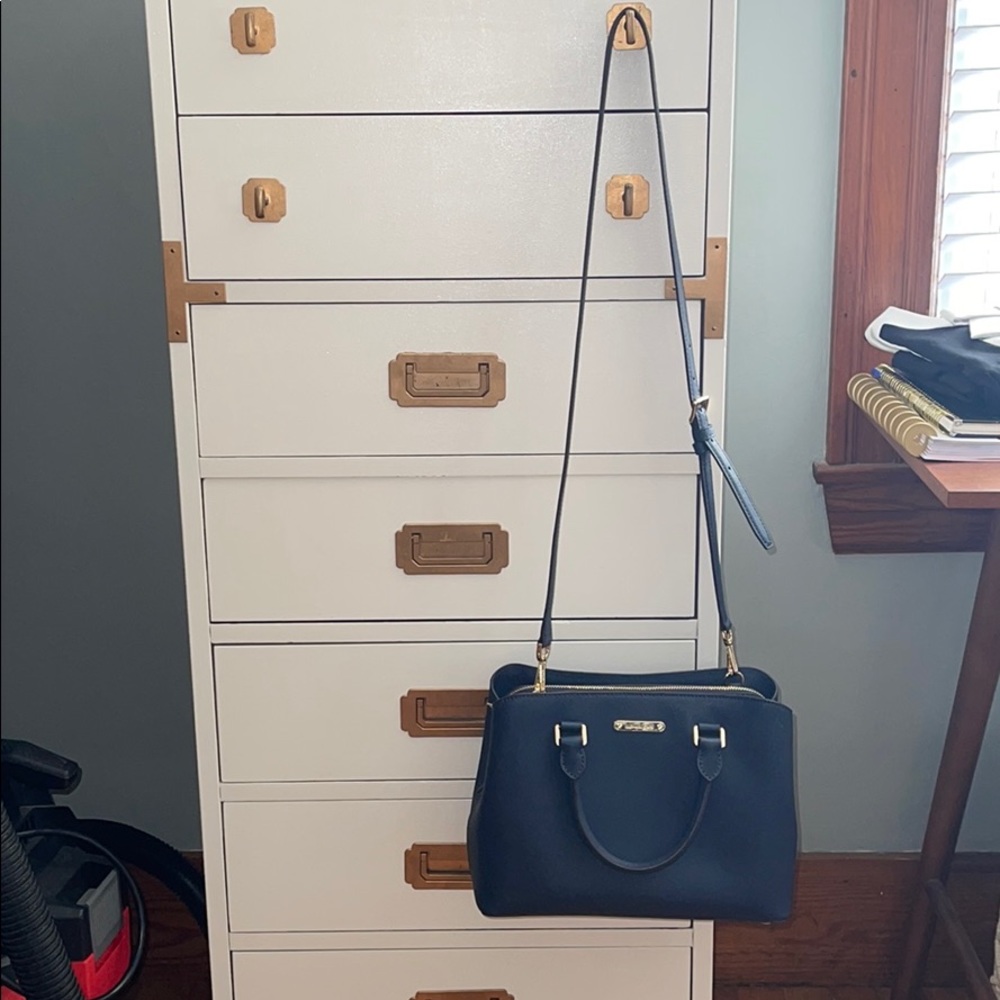 Michael Kors Navy Leather Crossbody